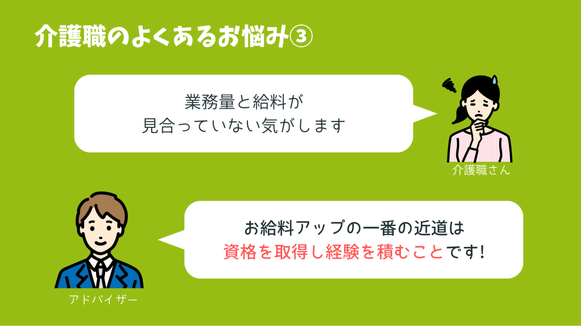 介護職のよくあるお悩み③のイメージ
