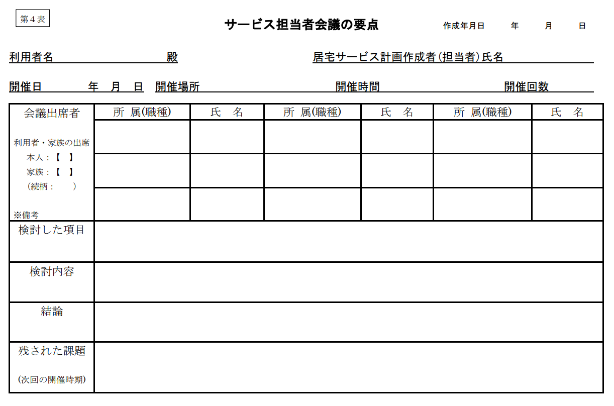 厚生労働省「介護保険最新情報Vol.958：サービス担当者会議の要点」のイメージ